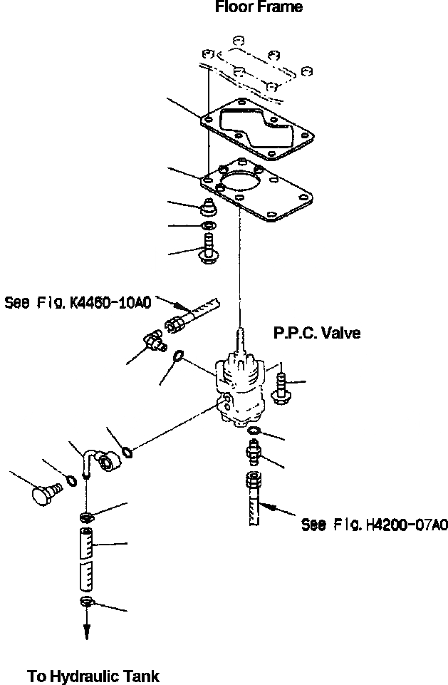 Схема запчастей Komatsu WA320-3MC - FIG NO. K-A ПОЛ (ЛИНИЯ КЛАПАНА PPC) КАБИНА ОПЕРАТОРА И СИСТЕМА УПРАВЛЕНИЯ