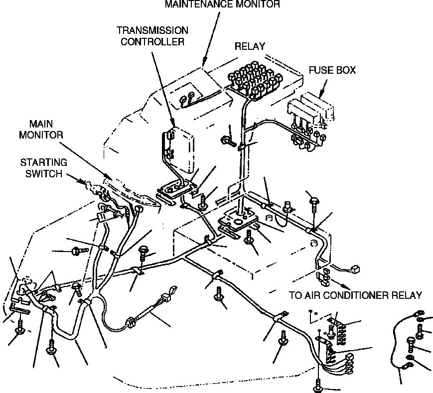 Схема запчастей Komatsu WA320-3MC - FIG NO. K-A ПОЛ Э/ПРОВОДКА КАБИНА ОПЕРАТОРА И СИСТЕМА УПРАВЛЕНИЯ