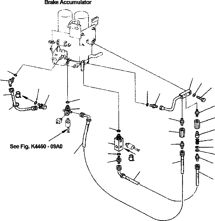 Схема запчастей Komatsu WA320-3MC - FIG NO. K-8A УПРАВЛ-Е ТОРМОЗОМ АККУМУЛЯТОР ТРУБЫ КАБИНА ОПЕРАТОРА И СИСТЕМА УПРАВЛЕНИЯ