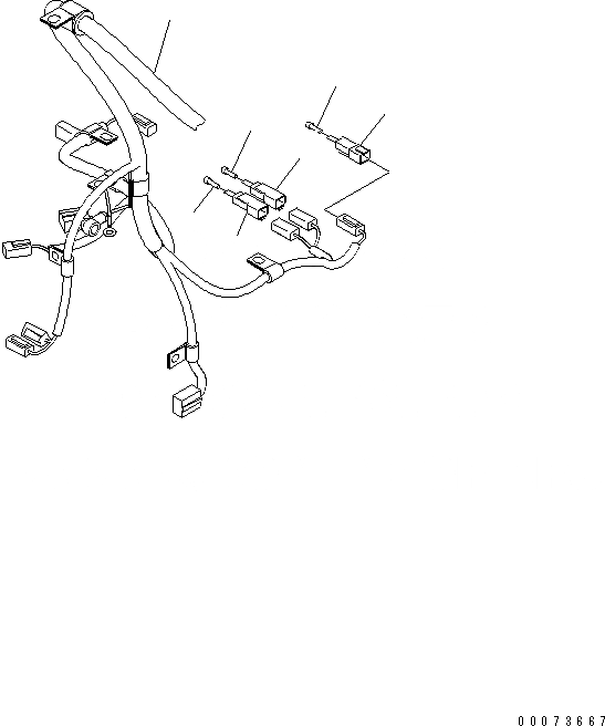 Схема запчастей Komatsu WA320PT-5L - ЗАДН. Э/ПРОВОДКА ЗАГЛУШКА (ВСПОМОГ. РУЛЕВ. УПРАВЛЕНИЕ) ЭЛЕКТРИКА
