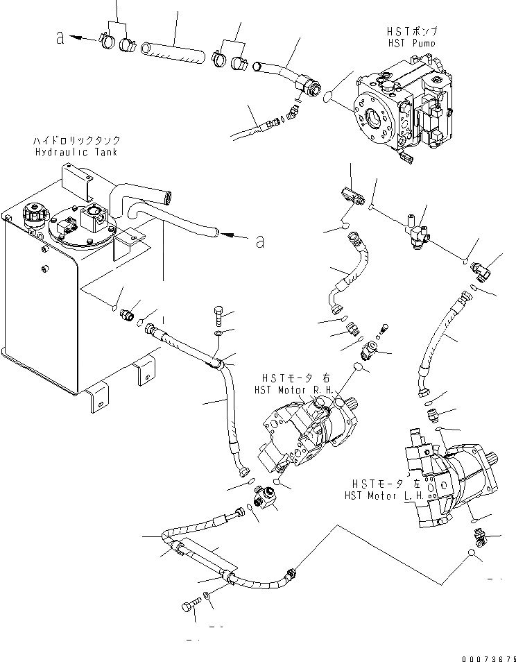 Схема запчастей Komatsu WA320PT-5L - HST МАСЛ. ЛИНИЯ (НАГНЕТАЮЩ. ЛИНИЯ ДЛЯ ВСПОМОГ. РУЛЕВ. УПРАВЛЕНИЕ) ТРАНСМИССИЯ