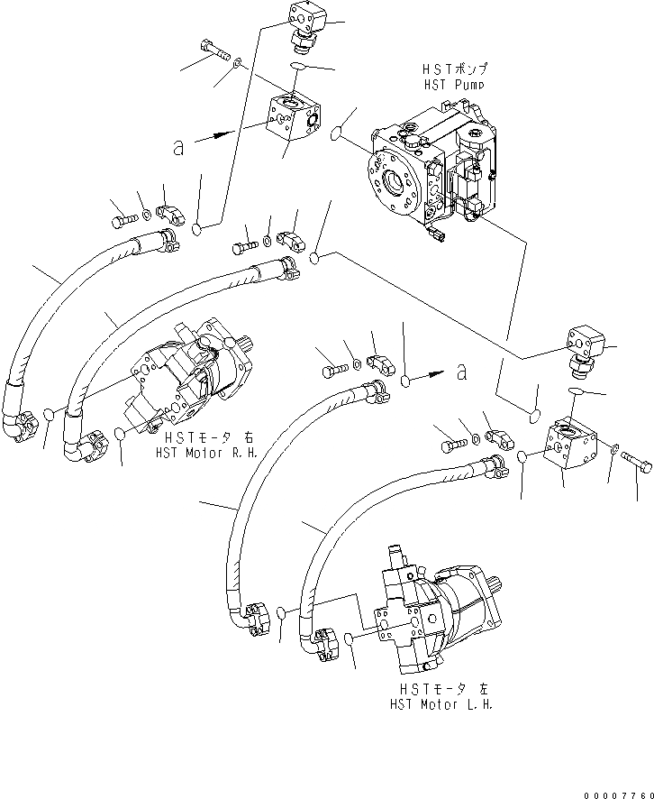 Схема запчастей Komatsu WA320PT-5L - HST МАСЛ. ЛИНИЯ (ОСНОВН. ЛИНИЯ) ТРАНСМИССИЯ