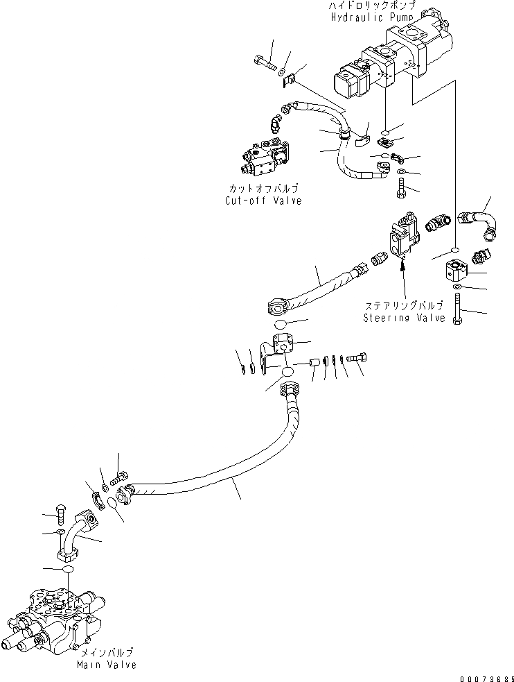 Схема запчастей Komatsu WA320PT-5L - ГИДРОЛИНИЯ (ОСНОВН. ЛИНИЯ /) (ДЛЯ ВСПОМОГ. РУЛЕВ. УПРАВЛЕНИЕ) ГИДРАВЛИКА