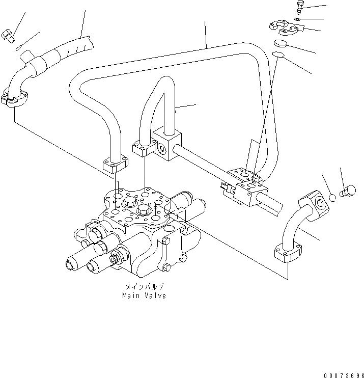 Схема запчастей Komatsu WA320PT-5L - ГИДРОЛИНИЯ (ЗАГЛУШКАS ДЛЯ БЛОКS БЕЗ E.C.S.S.) ГИДРАВЛИКА