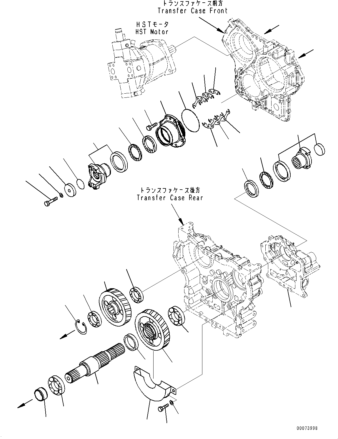 Схема запчастей Komatsu WA320-6 - ПЕРЕДАЧА, ВЫХОДНОЙ ВАЛ ПЕРЕДАЧА