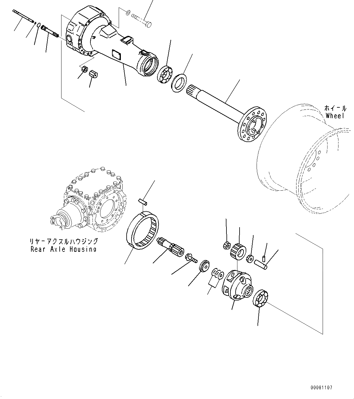Схема запчастей Komatsu WA320-6 - ЗАДН. МОСТ, С САМОБЛОКИР. ДИФФЕРЕНЦ., КОНЕЧНАЯ ПЕРЕДАЧА И КОЖУХ, LHS ЗАДН. МОСТ, С САМОБЛОКИР. ДИФФЕРЕНЦ.