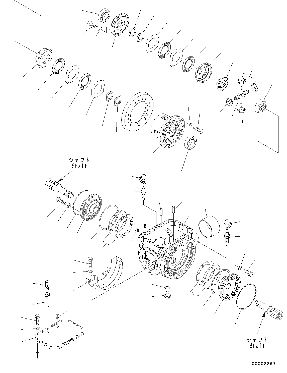 Схема запчастей Komatsu WA320-6 - ЗАДН. МОСТ, С САМОБЛОКИР. ДИФФЕРЕНЦ., ДИФФЕРЕНЦ. (/) ЗАДН. МОСТ, С САМОБЛОКИР. ДИФФЕРЕНЦ.