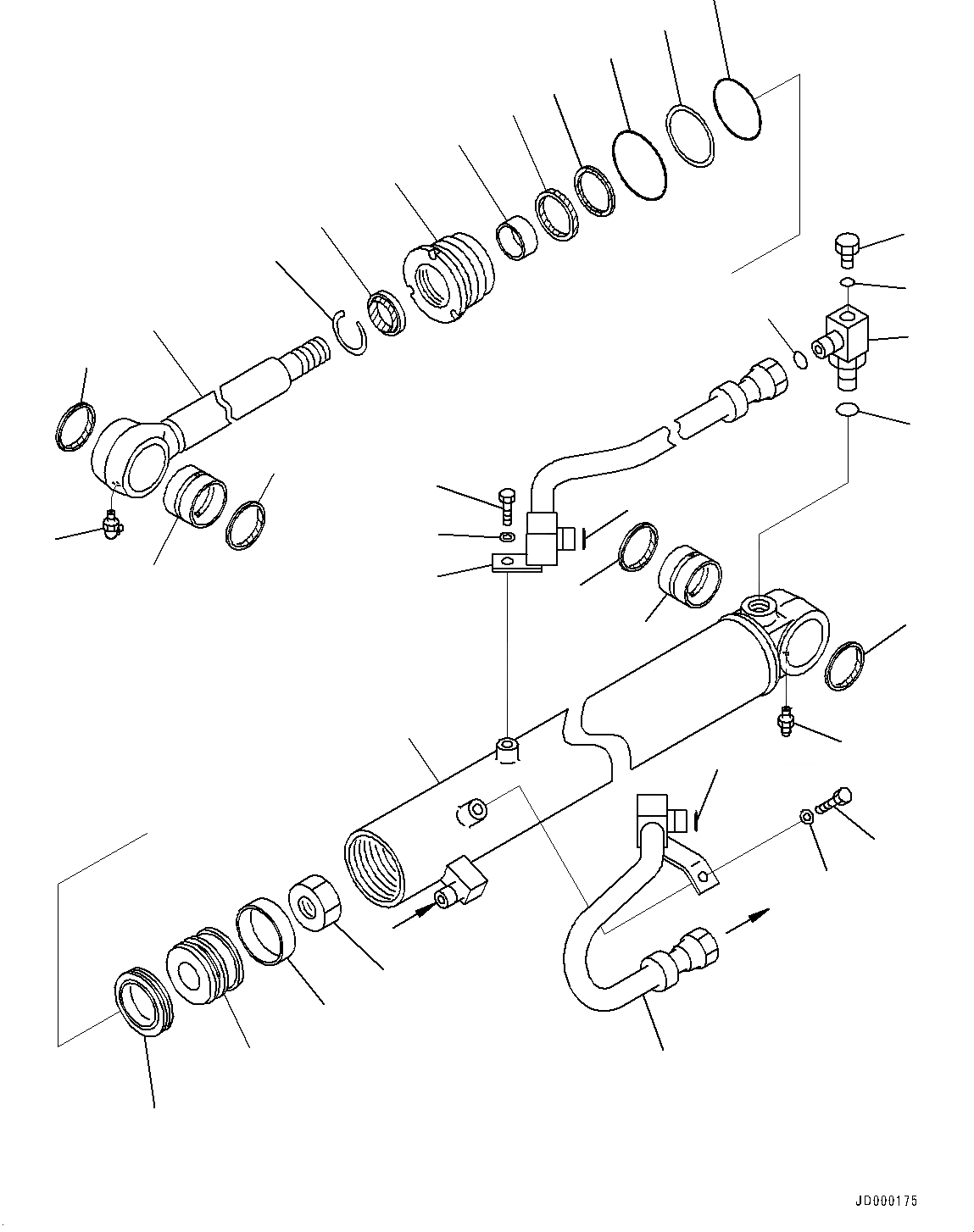 Схема запчастей Komatsu WA320-6 - ЦИЛИНДР РУЛЕВ. УПР-Я, ЦИЛИНДР LHS ЦИЛИНДР РУЛЕВ. УПР-Я