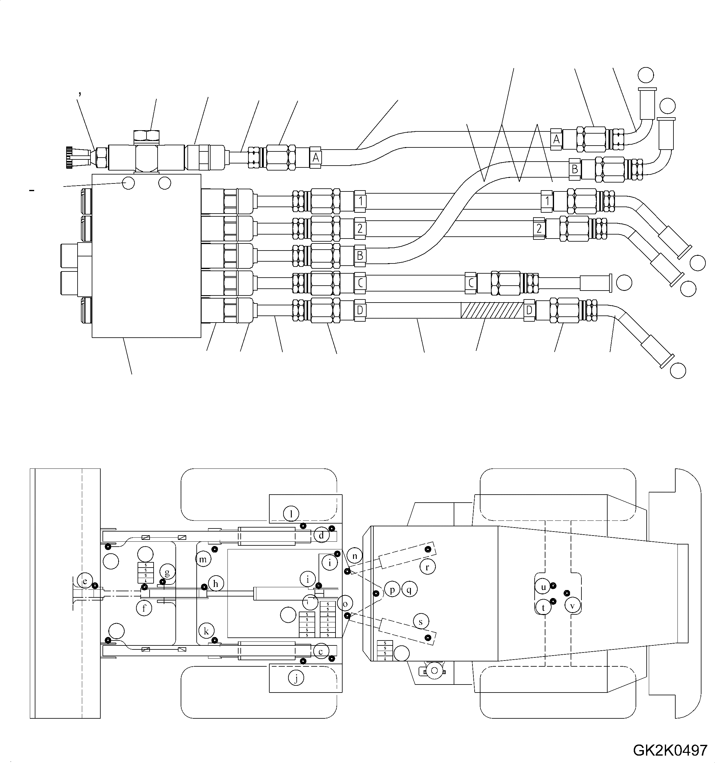 Схема запчастей Komatsu WA320-6 - CENTRAL СМАЗКА СИСТЕМА, ПЕРЕДН. РАМА, ФИДЕР (/) CENTRAL СМАЗКА СИСТЕМА