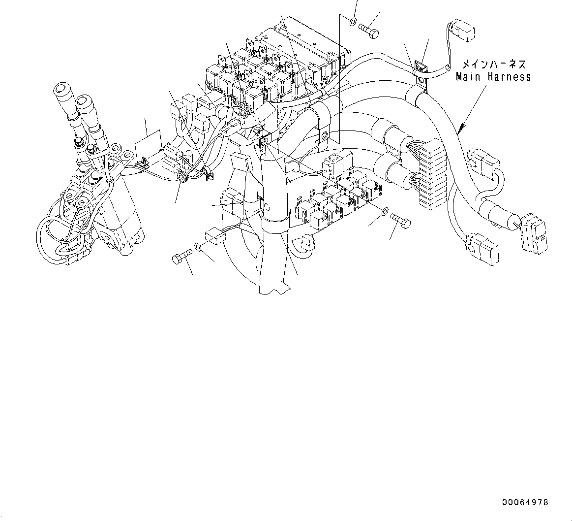 Схема запчастей Komatsu WA320-6 - КОНСОЛЬ, ПОЛ, ПРОВОДКА КОНСОЛЬ