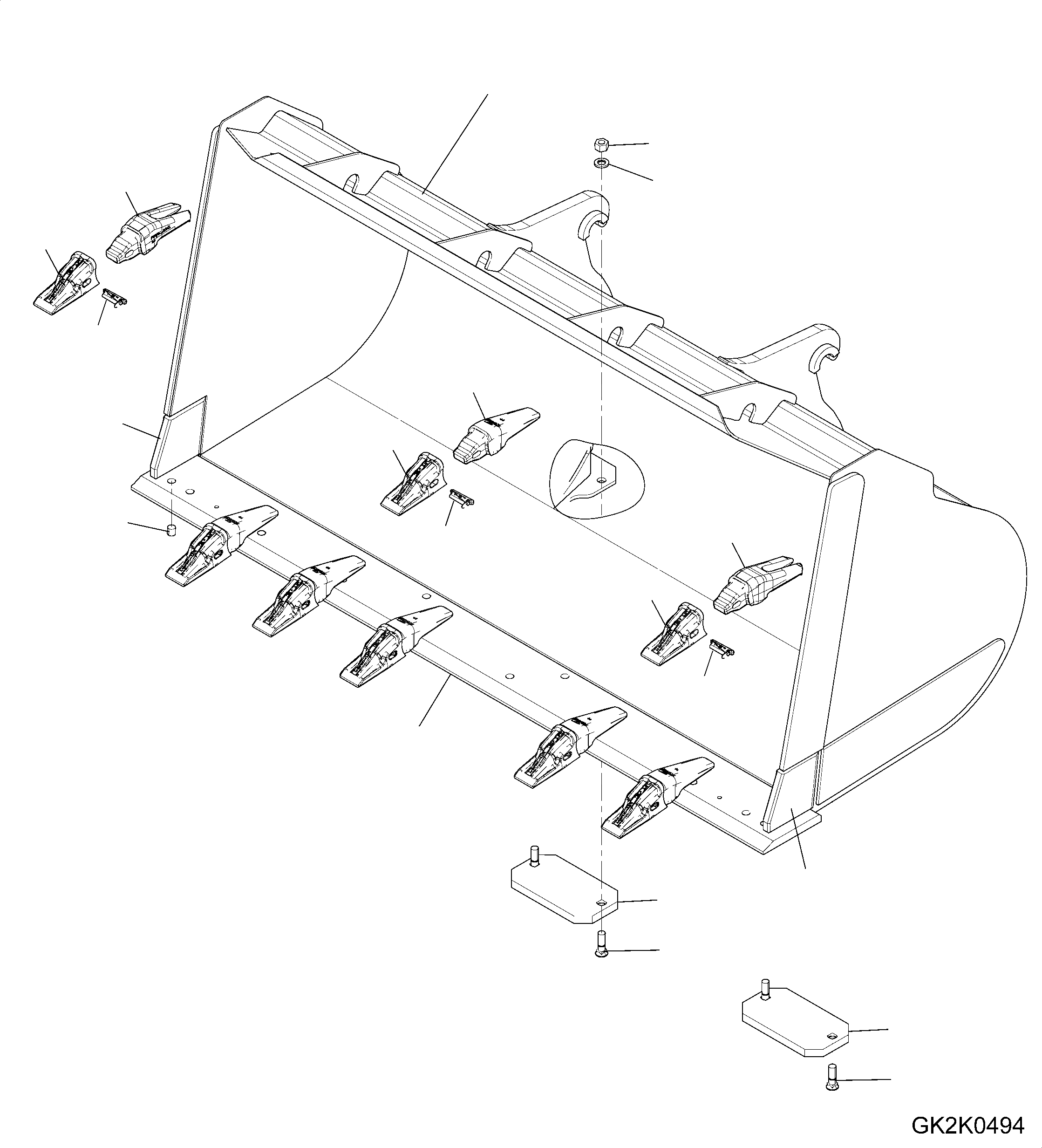 Схема запчастей Komatsu WA320-6 - КОВШ ДЛЯ БЫСТРОСЪЕМН. МЕХ-М, С TEETH, .CBM, ТИП-CB КОВШ ДЛЯ БЫСТРОСЪЕМН. МЕХ-М, С TEETH, .CBM, ТИП-CB