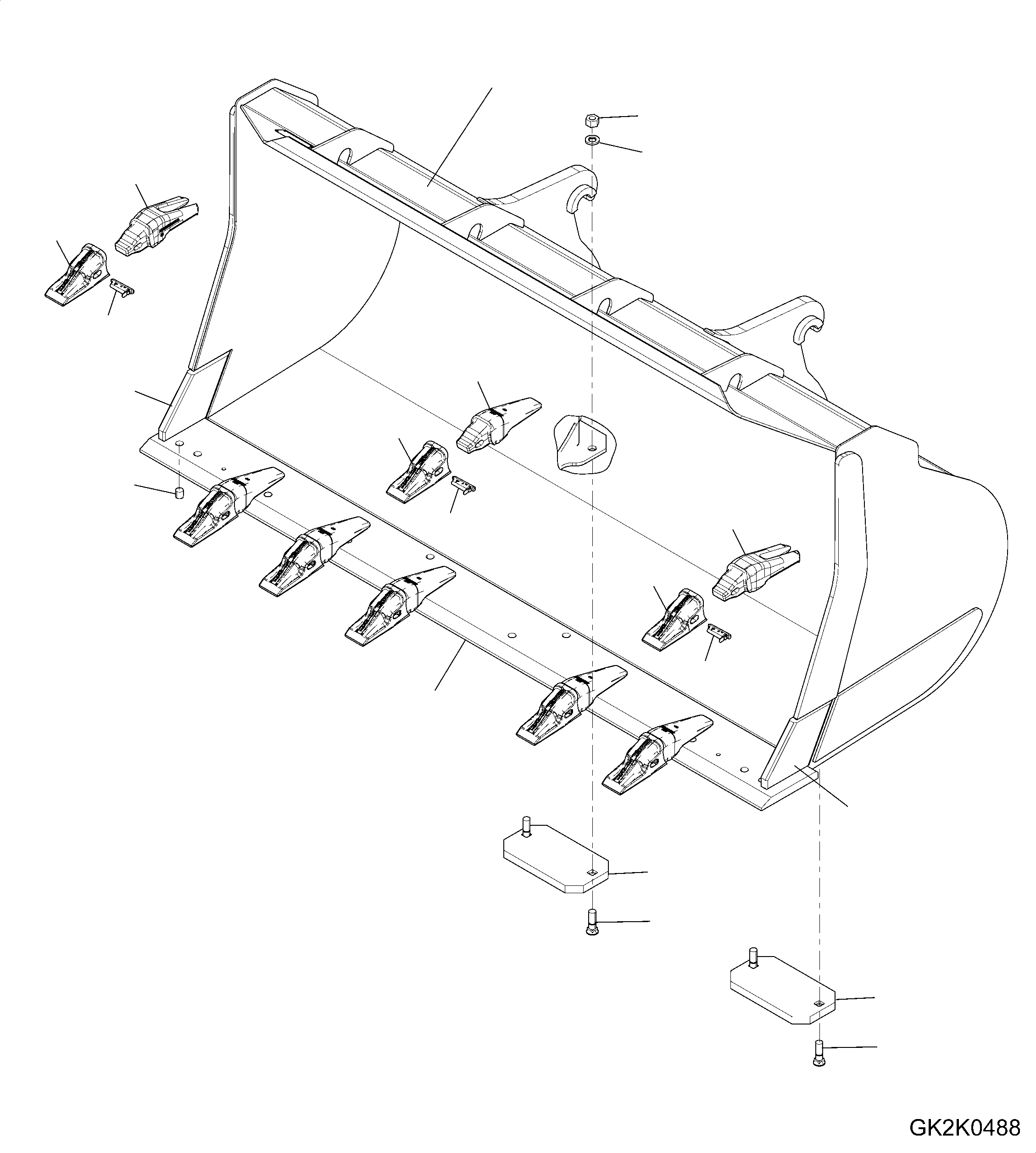 Схема запчастей Komatsu WA320-6 - КОВШ ДЛЯ БЫСТРОСЪЕМН. МЕХ-М, С TEETH, .CBM, ТИП-C КОВШ ДЛЯ БЫСТРОСЪЕМН. МЕХ-М, С TEETH, .CBM, ТИП-C