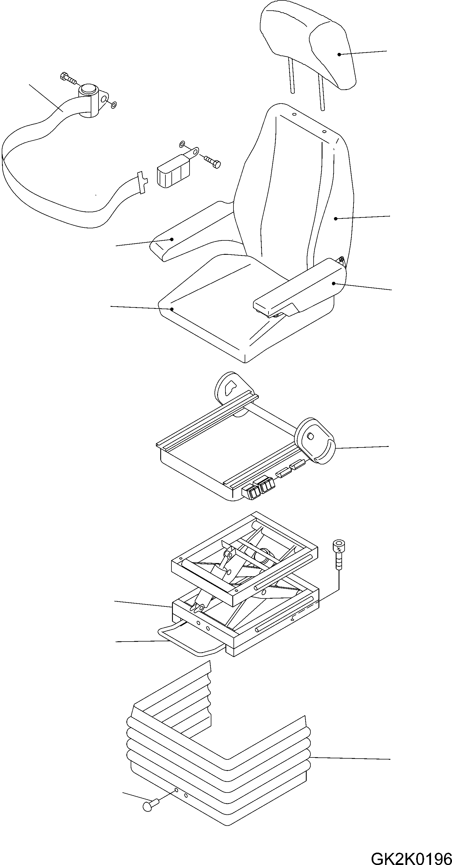 Схема запчастей Komatsu WA320-6 Highlift - OPERATORґS СИДЕНЬЕ, ВОЗД. ПОДВЕСКА, ВНУТР. ЧАСТИ OPERATORґS СИДЕНЬЕ, ВОЗД. ПОДВЕСКА