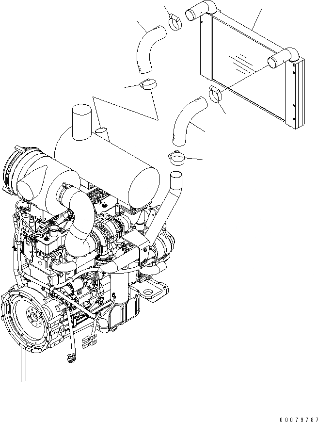 Схема запчастей Komatsu WA380-5L - ПОСЛЕОХЛАДИТЕЛЬ ТРУБЫ КОМПОНЕНТЫ ДВИГАТЕЛЯ