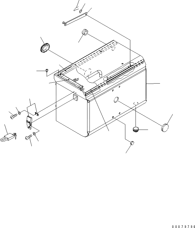 Схема запчастей Komatsu WA380-5L - КОРПУС АККУМУЛЯТОРА (ЛЕВ.) ЭЛЕКТРИКА