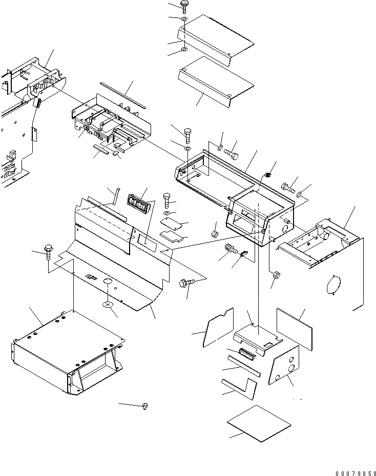 Схема запчастей Komatsu WA380-5L - ОСНОВН. КОНСТРУКЦИЯ (ЗАДН. КОНСОЛЬ) КАБИНА ОПЕРАТОРА И СИСТЕМА УПРАВЛЕНИЯ