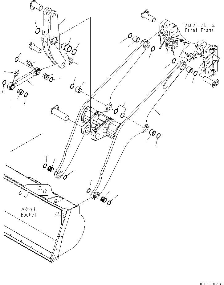 Схема запчастей Komatsu WA380-5L - СТРЕЛА И BELL CRANK (ДЛЯ ВЫСОК. ПОДЪЕМА СТРЕЛА) РАБОЧЕЕ ОБОРУДОВАНИЕ