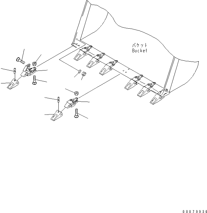 Схема запчастей Komatsu WA380-5L - ЗУБЬЯКОМПЛЕКТ РАБОЧЕЕ ОБОРУДОВАНИЕ