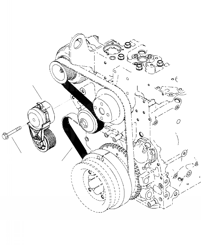 Схема запчастей Komatsu WA380-6 - A-AA ПРИВОД ВОДЯН. ПОМПЫ И НАТЯЖИТЕЛЬ РЕМНЯ ДВИГАТЕЛЬ