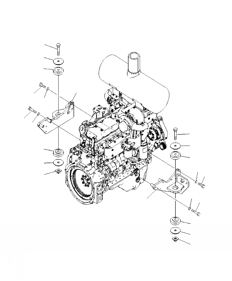 Схема запчастей Komatsu WA380-6 - B-A КРЕПЛЕНИЕ ДВИГАТЕЛЯ КОМПОНЕНТЫ ДВИГАТЕЛЯ