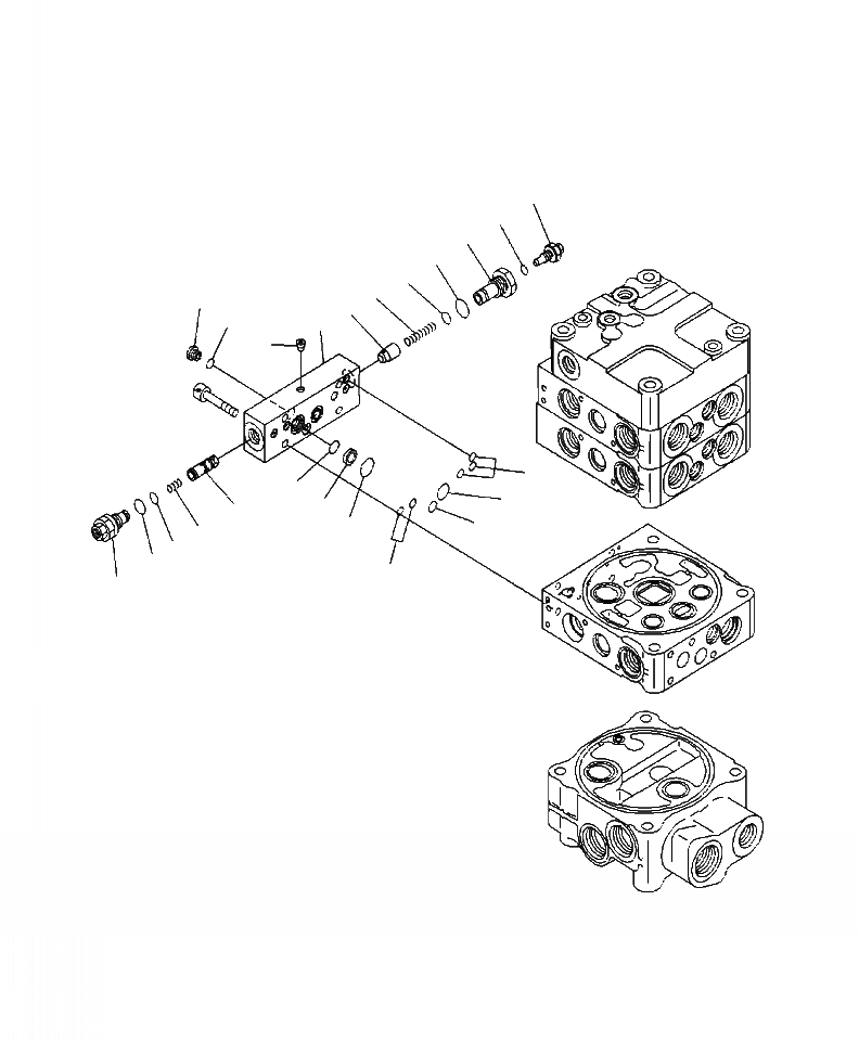 Схема запчастей Komatsu WA380-6 - H-8A ОСНОВН. КЛАПАН РАЗГРУЗ. КЛАПАН (2-Х СЕКЦИОНН. КЛАПАН) ГИДРАВЛИКА