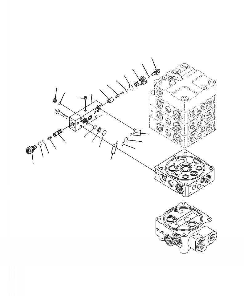 Схема запчастей Komatsu WA380-6 - H-8A ОСНОВН. КЛАПАН РАЗГРУЗ. КЛАПАН (3-Х СЕКЦИОНН. КЛАПАН) ГИДРАВЛИКА
