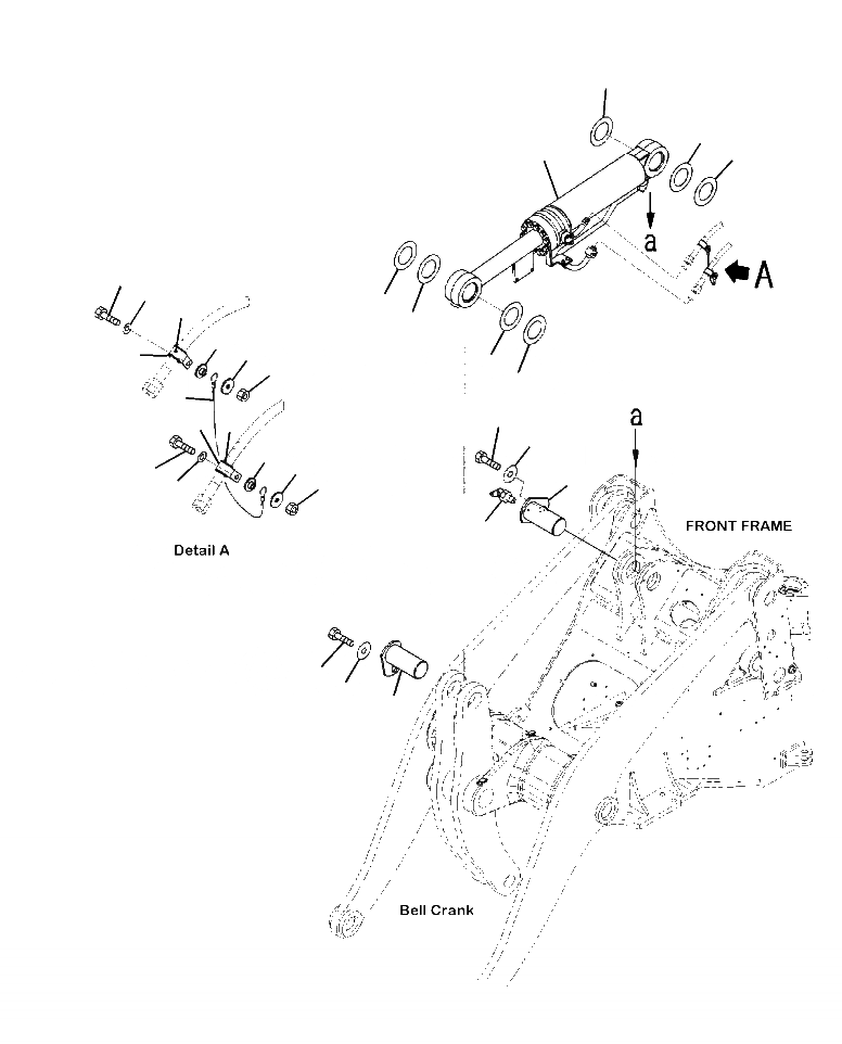 Схема запчастей Komatsu WA380-6 - T-A ЦИЛИНДР КОВША КРЕПЛЕНИЕ (ВЫСОК. ПОДЪЕМ) РАБОЧЕЕ ОБОРУДОВАНИЕ