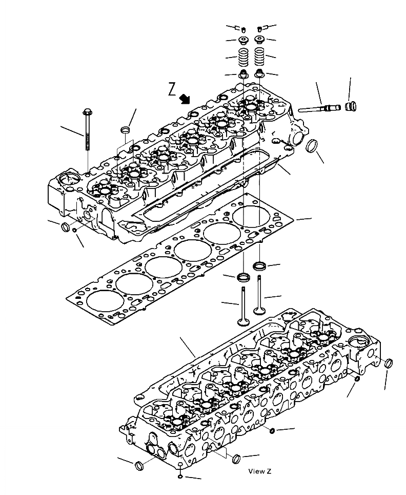 Схема запчастей Komatsu WA380-7 - A-AA ГОЛОВКА ЦИЛИНДРОВ ДВИГАТЕЛЬ