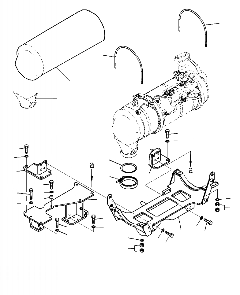 Схема запчастей Komatsu WA380-7 - A8-AA KOMATSU DIESEL ЧАСТЬICULATE ФИЛЬТР. (KDPF) КРЕПЛЕНИЕ (/) ДВИГАТЕЛЬ