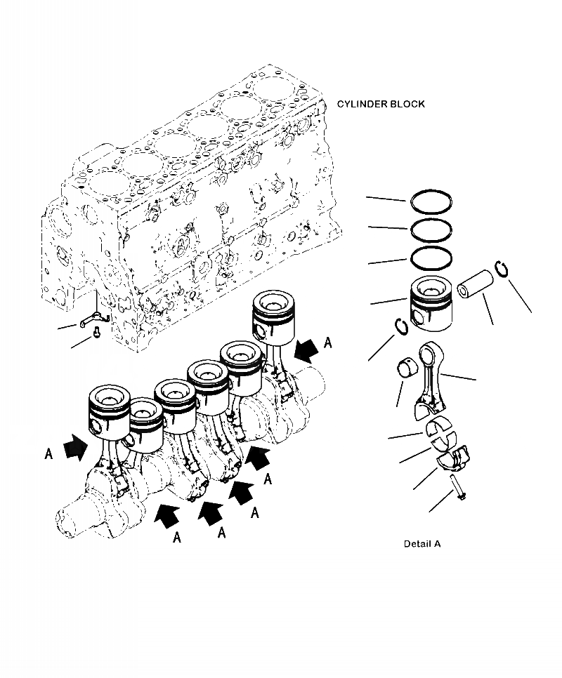 Схема запчастей Komatsu WA380-7 - A-AA ШАТУН И ПОРШЕНЬ ДВИГАТЕЛЬ