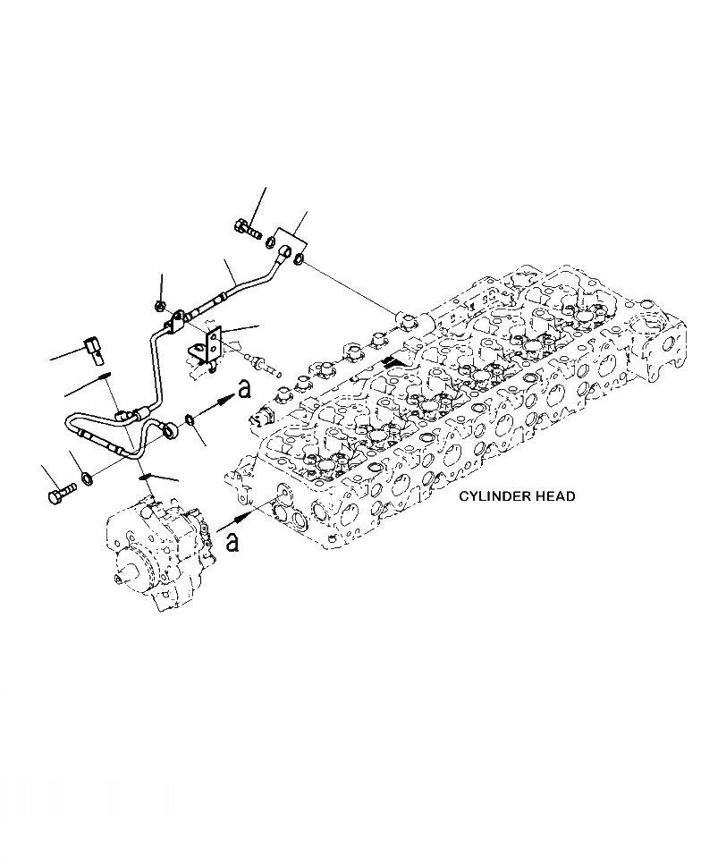 Схема запчастей Komatsu WA380-7 - A-AA7 ТОПЛИВН. ДРЕНАЖН. ТРУБЫ ДВИГАТЕЛЬ