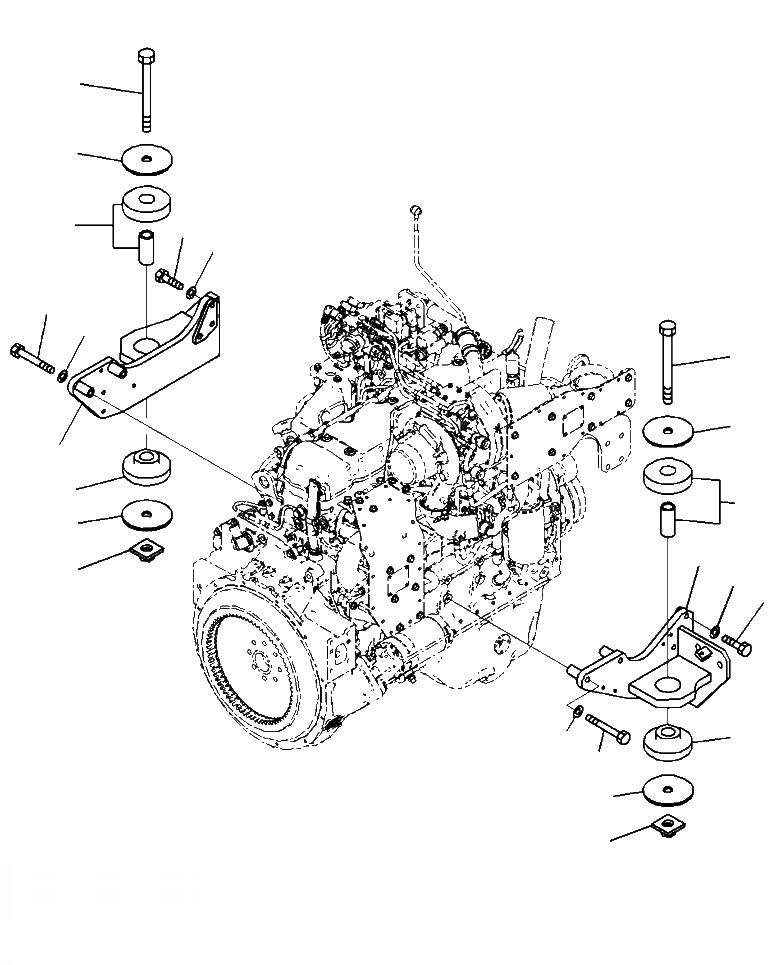 Схема запчастей Komatsu WA380-7 - B-A КРЕПЛЕНИЕ ДВИГАТЕЛЯ КОМПОНЕНТЫ ДВИГАТЕЛЯ