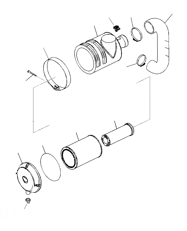 Схема запчастей Komatsu WA380-7 - B-A ВОЗДУХООЧИСТИТЕЛЬ КОМПОНЕНТЫ ДВИГАТЕЛЯ