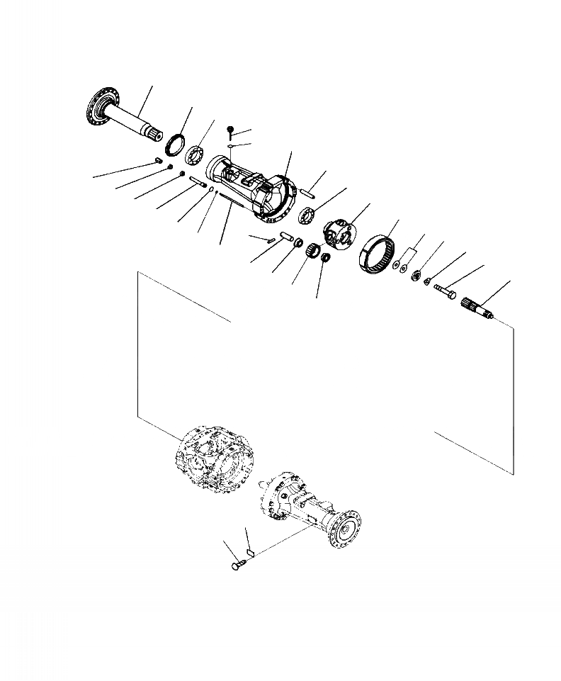 Схема запчастей Komatsu WA380-7 - F-A ЗАДН. МОСТ ПРАВ. КОНЕЧНАЯ ПЕРЕДАЧА СИЛОВАЯ ПЕРЕДАЧА И КОНЕЧНАЯ ПЕРЕДАЧА