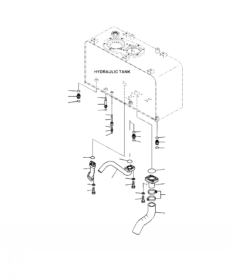 Схема запчастей Komatsu WA380-7 - H-7A ГИДР. БАК. БАК СОЕДИН-ЕS ГИДРАВЛИКА