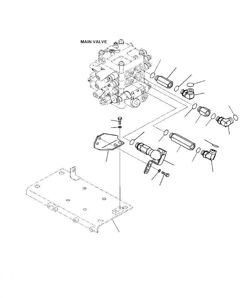 Схема запчастей Komatsu WA380-7 - H-A ОСНОВН. УПРАВЛЯЮЩ. КЛАПАН ПОДАЮЩ. ТРУБЫ СОЕДИН-ЕS (2-Х СЕКЦИОНН. КЛАПАН) ГИДРАВЛИКА