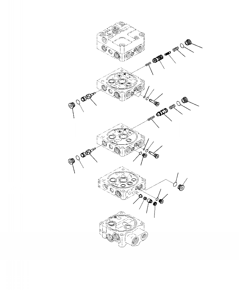 Схема запчастей Komatsu WA380-7 - H-8A ОСНОВН. УПРАВЛЯЮЩ. КЛАПАН 3-Х СЕКЦИОНН. КЛАПАН (/) ГИДРАВЛИКА