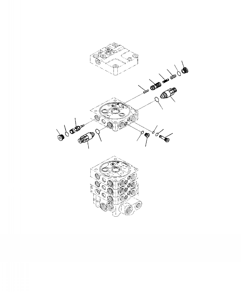 Схема запчастей Komatsu WA380-7 - H-A ОСНОВН. УПРАВЛЯЮЩ. КЛАПАН 3-Х СЕКЦИОНН. КЛАПАН (/) ГИДРАВЛИКА