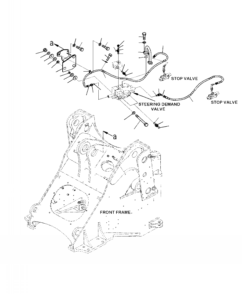Схема запчастей Komatsu WA380-7 - H-A ГИДРОЛИНИЯ КЛАПАНА РУЛЕВ. УПРАВЛЕНИЯ И КРЕПЛЕНИЕ ГИДРАВЛИКА