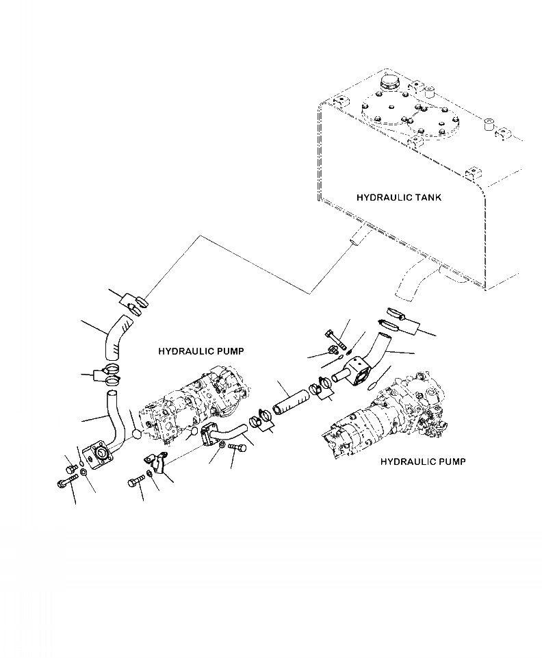 Схема запчастей Komatsu WA380-7 - H-9A ГИДРОЛИНИЯ НАСОС ВСАСЫВ. ТРУБЫ ГИДРАВЛИКА