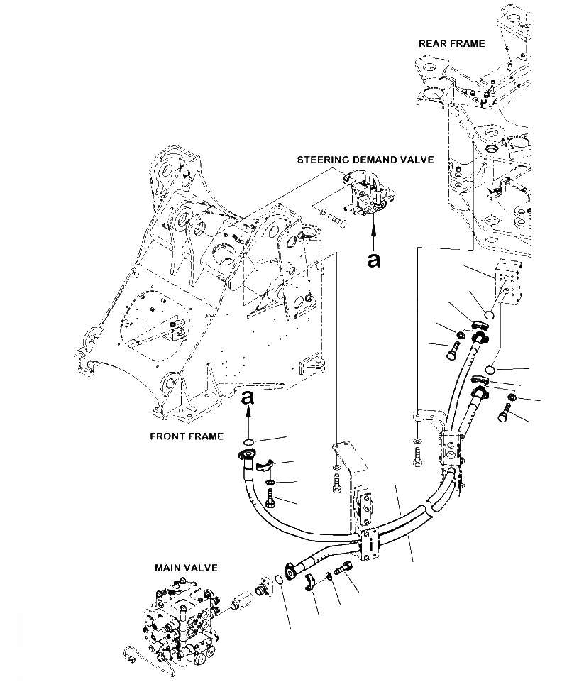 Схема запчастей Komatsu WA380-7 - H-A ГИДРОЛИНИЯ ОХЛАЖДЕНИЕ СИСТЕМЫ ПОВОРОТА ГИДРАВЛИКА