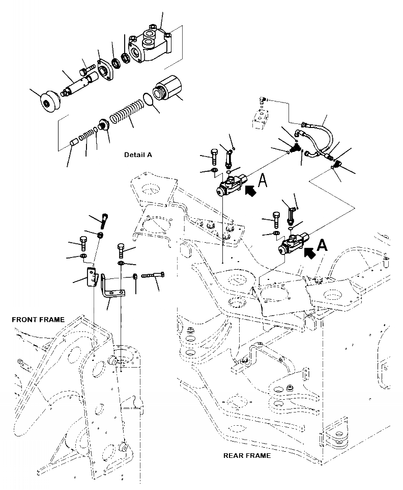 Схема запчастей Komatsu WA380-7 - H-A ГИДРОЛИНИЯ РУЛЕВ. УПРАВЛЕНИЕ КЛАПАН ОСТАНОВКИ ГИДРАВЛИКА