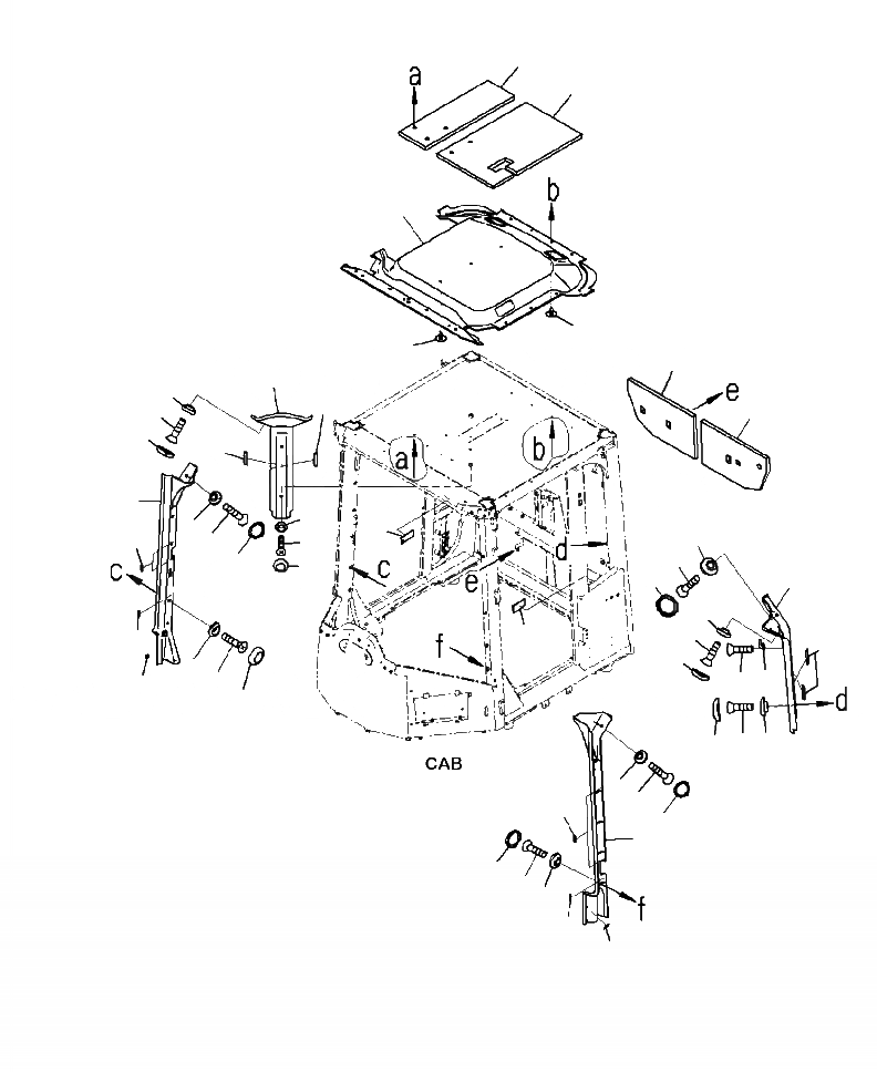 Схема запчастей Komatsu WA380-7 - K-A КАБИНА КРЫША COVER OPERATORXD S ОБСТАНОВКА И СИСТЕМА УПРАВЛЕНИЯ
