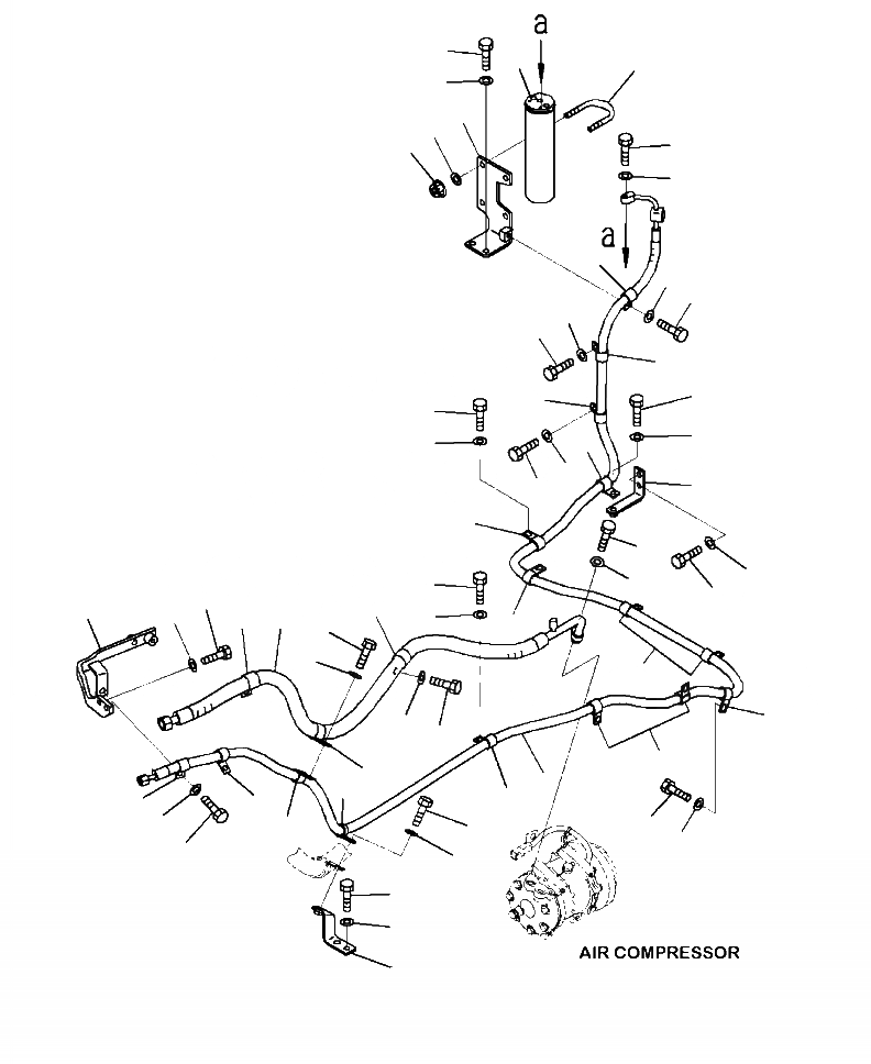 Схема запчастей Komatsu WA380-7 - K7-A КОНДИЦ. ВОЗДУХА ЛИНИИ - ПРИЕМН. И КОМПРЕССОР OPERATORXD S ОБСТАНОВКА И СИСТЕМА УПРАВЛЕНИЯ