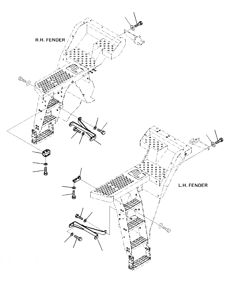 Схема запчастей Komatsu WA380-7 - M-A ЛЕСТНИЦА КРЕПЛЕНИЕ ЧАСТИ КОРПУСА