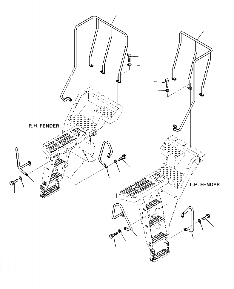 Схема запчастей Komatsu WA380-7 - M-A HANDRAILS ЧАСТИ КОРПУСА