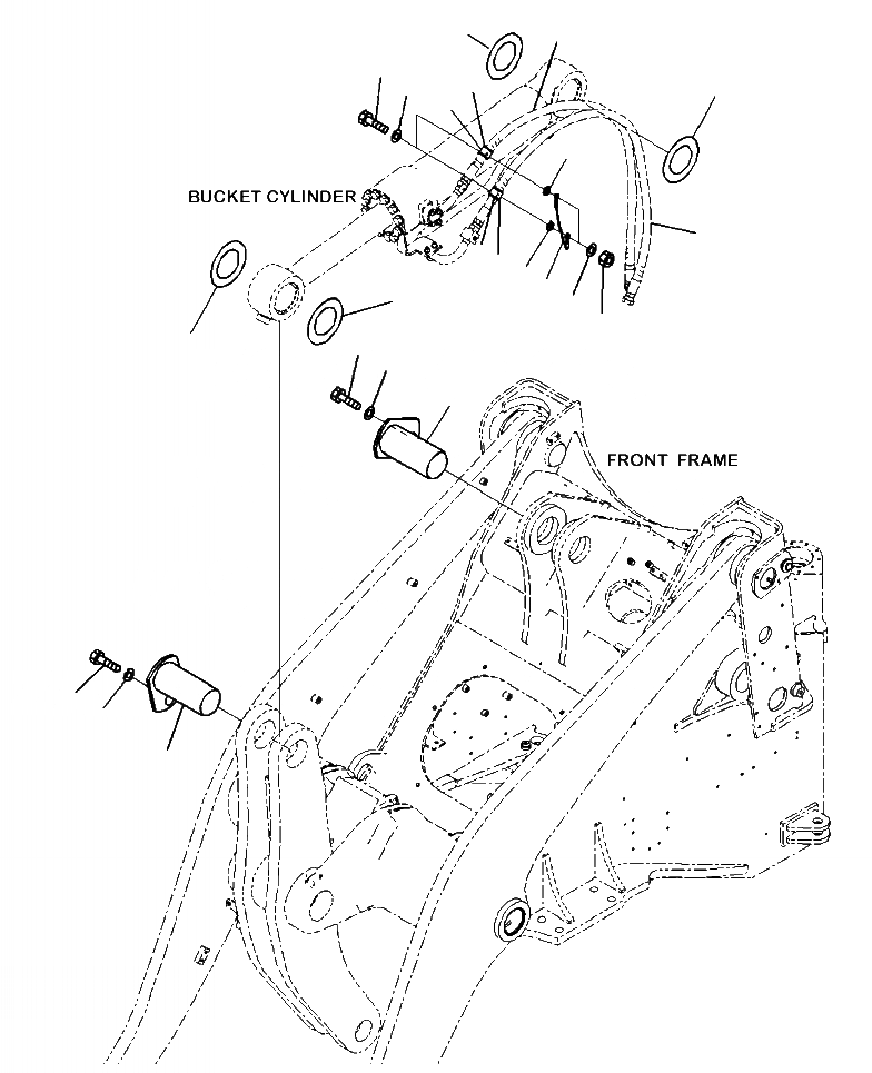 Схема запчастей Komatsu WA380-7 - T-A ЦИЛИНДР КОВША ПАЛЕЦS РАБОЧЕЕ ОБОРУДОВАНИЕ