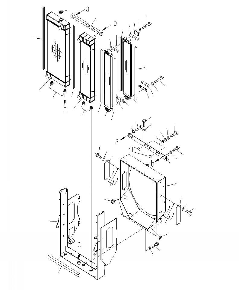 Схема запчастей Komatsu WA380-6 - C-A РАДИАТОР (заводской номер A-A77 ) СИСТЕМА ОХЛАЖДЕНИЯ