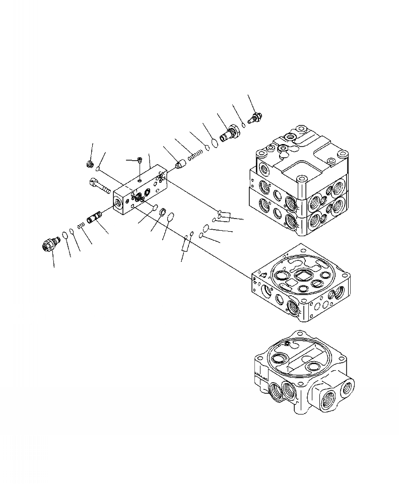 Схема запчастей Komatsu WA380-6 - H-8A ОСНОВН. КЛАПАН РАЗГРУЗ. КЛАПАН (2-Х СЕКЦИОНН. КЛАПАН) ГИДРАВЛИКА
