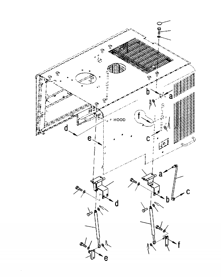 Схема запчастей Komatsu WA380-6 - M-A КАПОТ GAS SPRING КРЕПЛЕНИЕ ЧАСТИ КОРПУСА